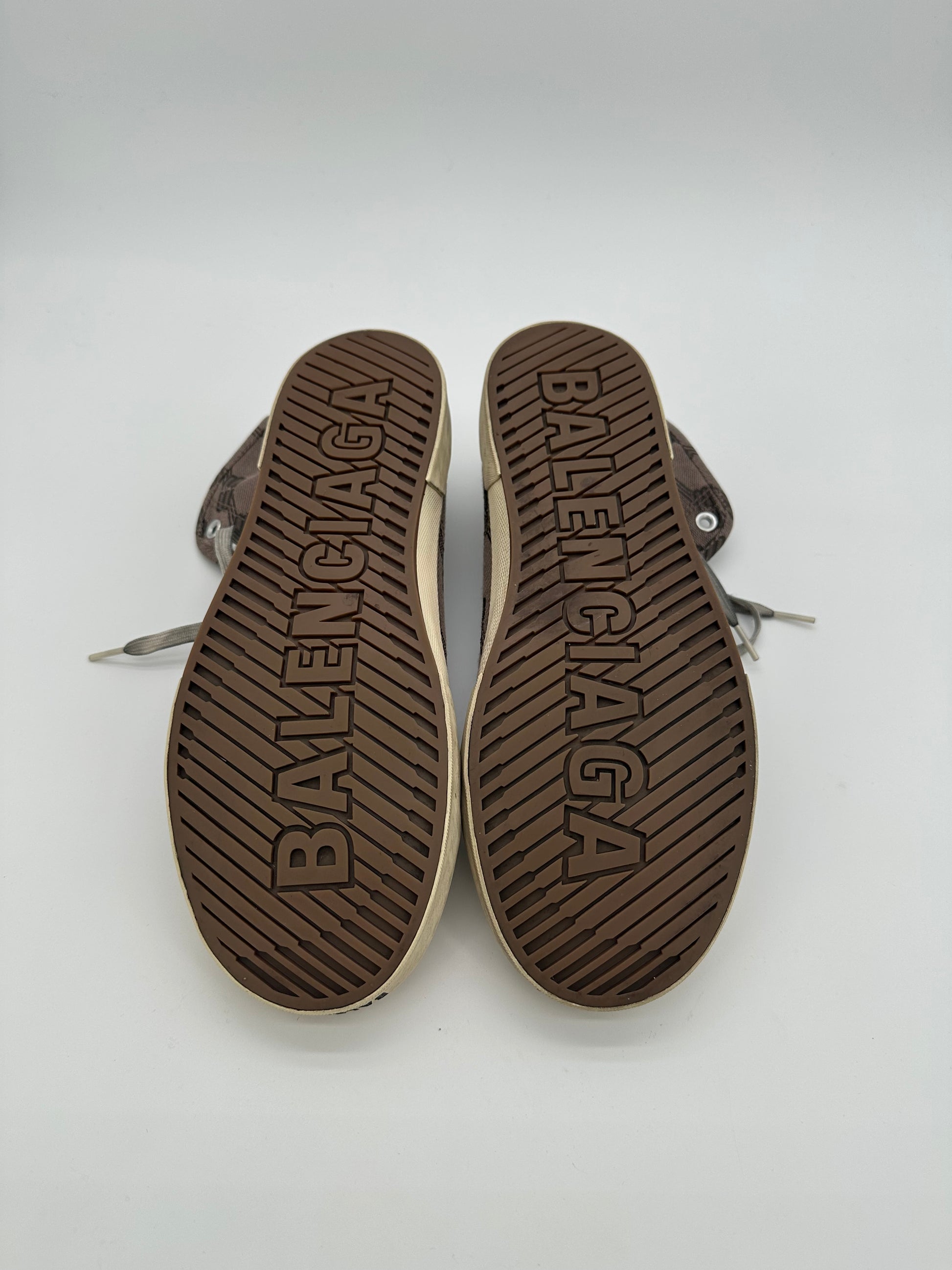 Balenciaga Paris High Top BB Monogram Dark Beige Brown