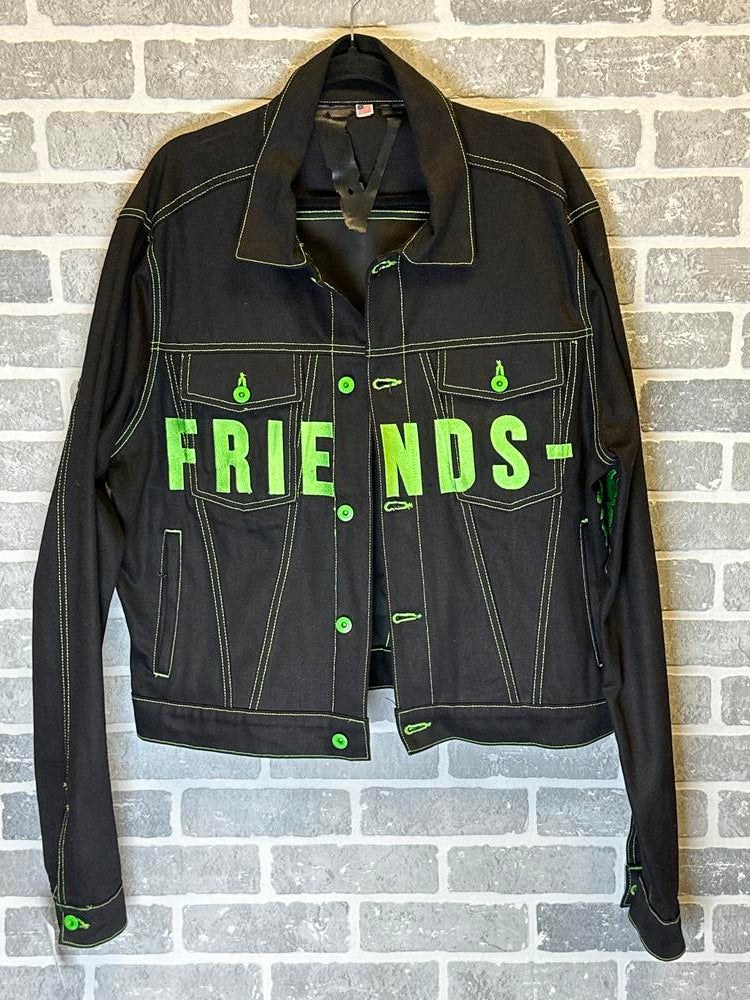 Vlone Friends Denim Jacket Black Green