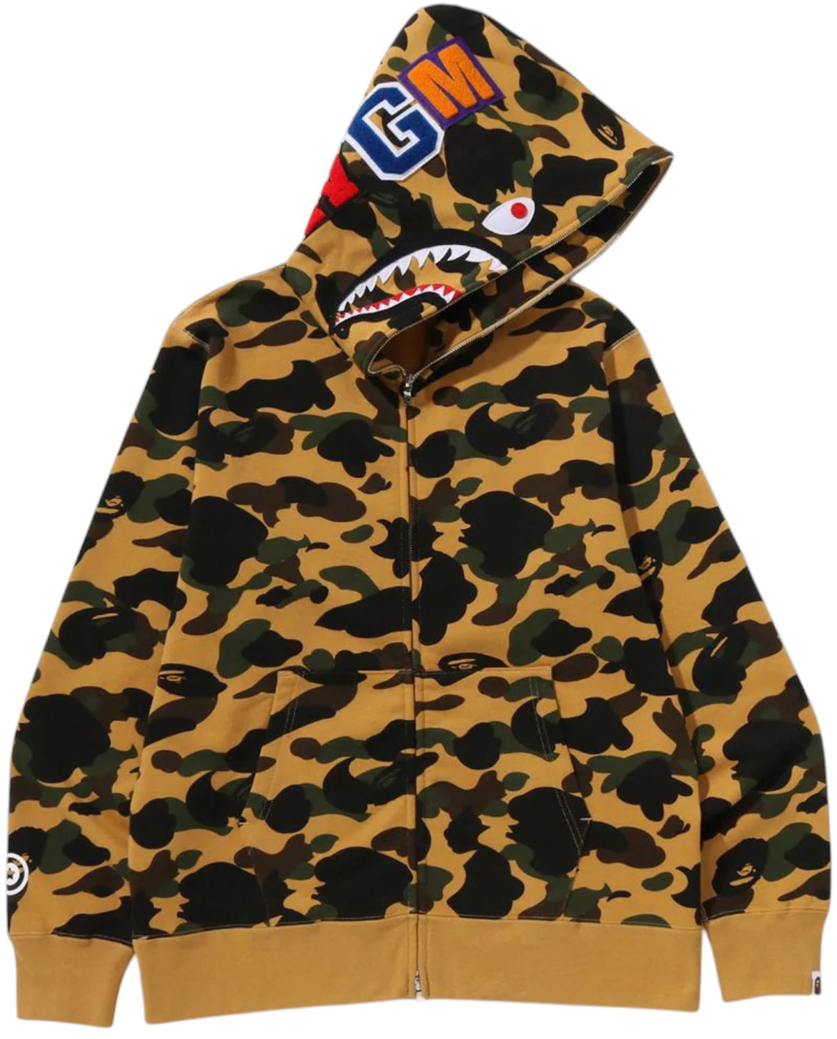 BAPE 1st Camo Shark Full Zip Hoodie Yellow