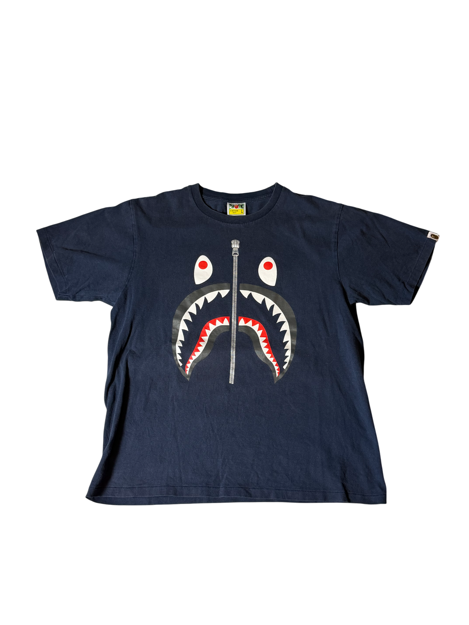 Bape T Shirt Shark Zip Navy Blue