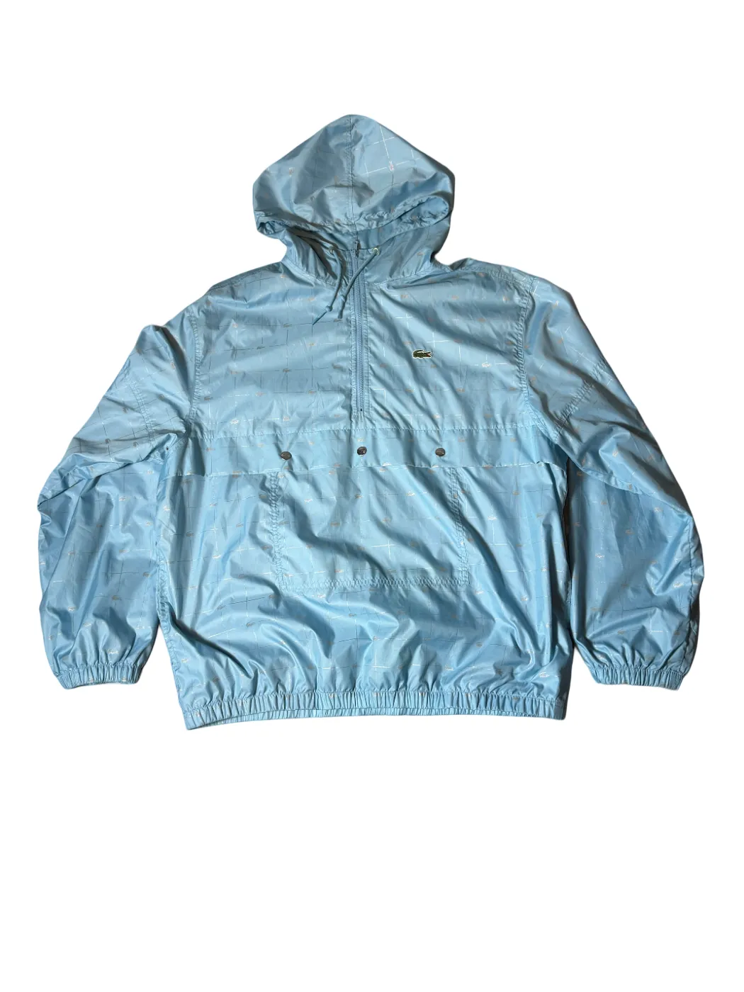 Supreme LACOSTE Reflective Grid Nylon Anorak Blue