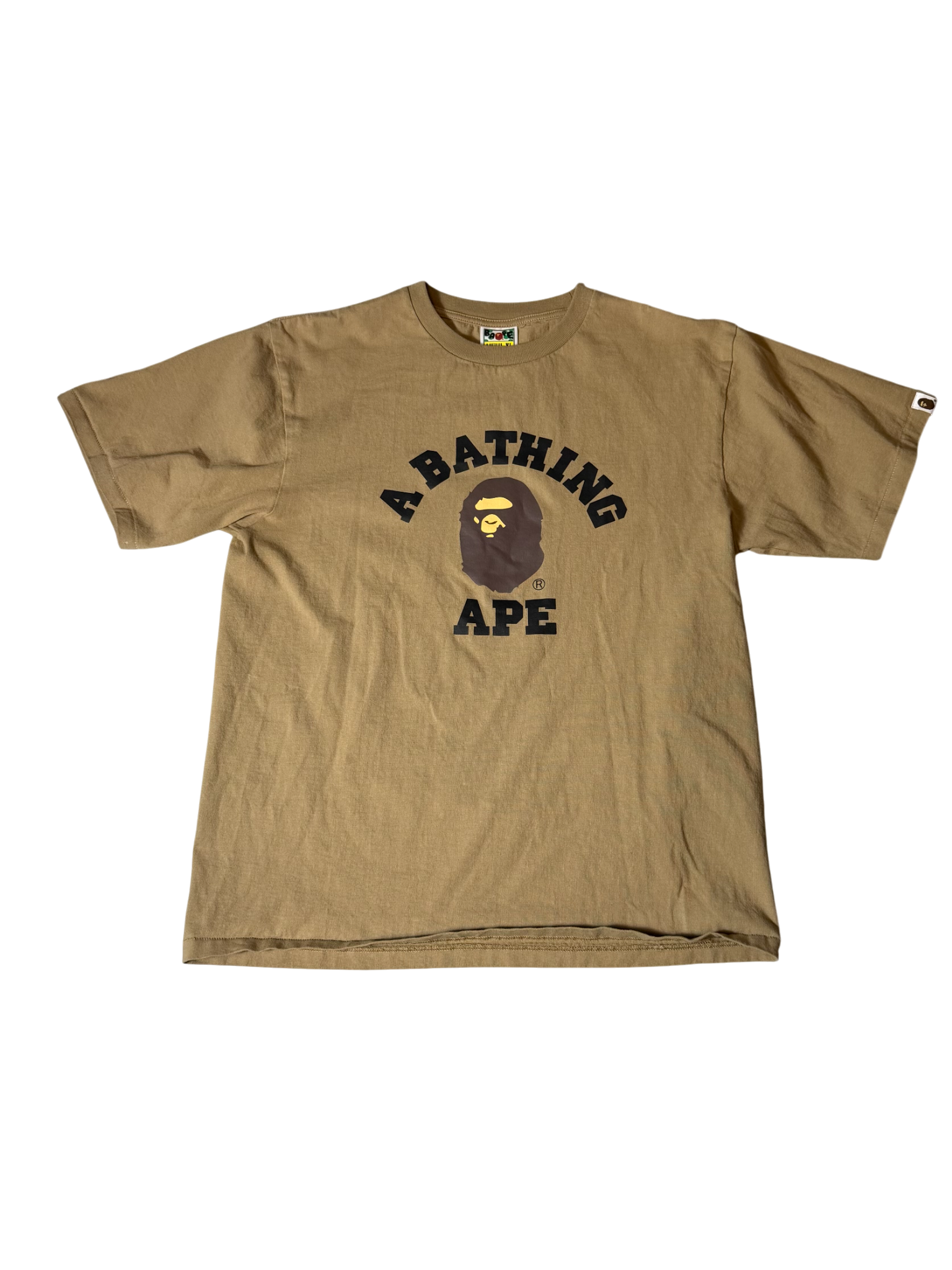 Bape College Head T Shirt Tan