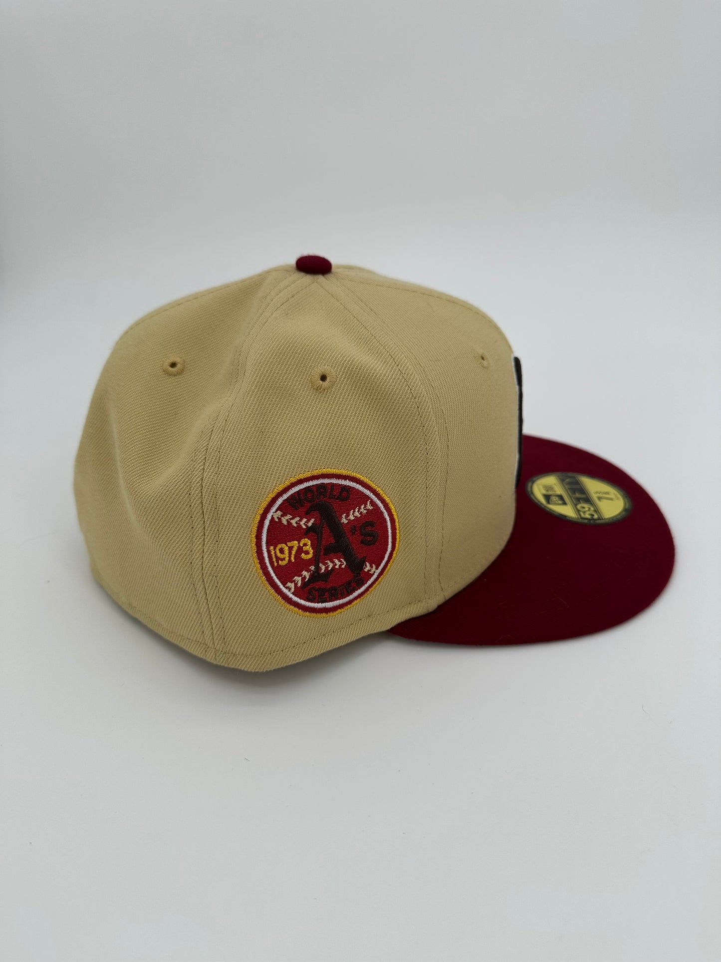 New Era Oakland A's Brown/Tan Red Brim Fitted