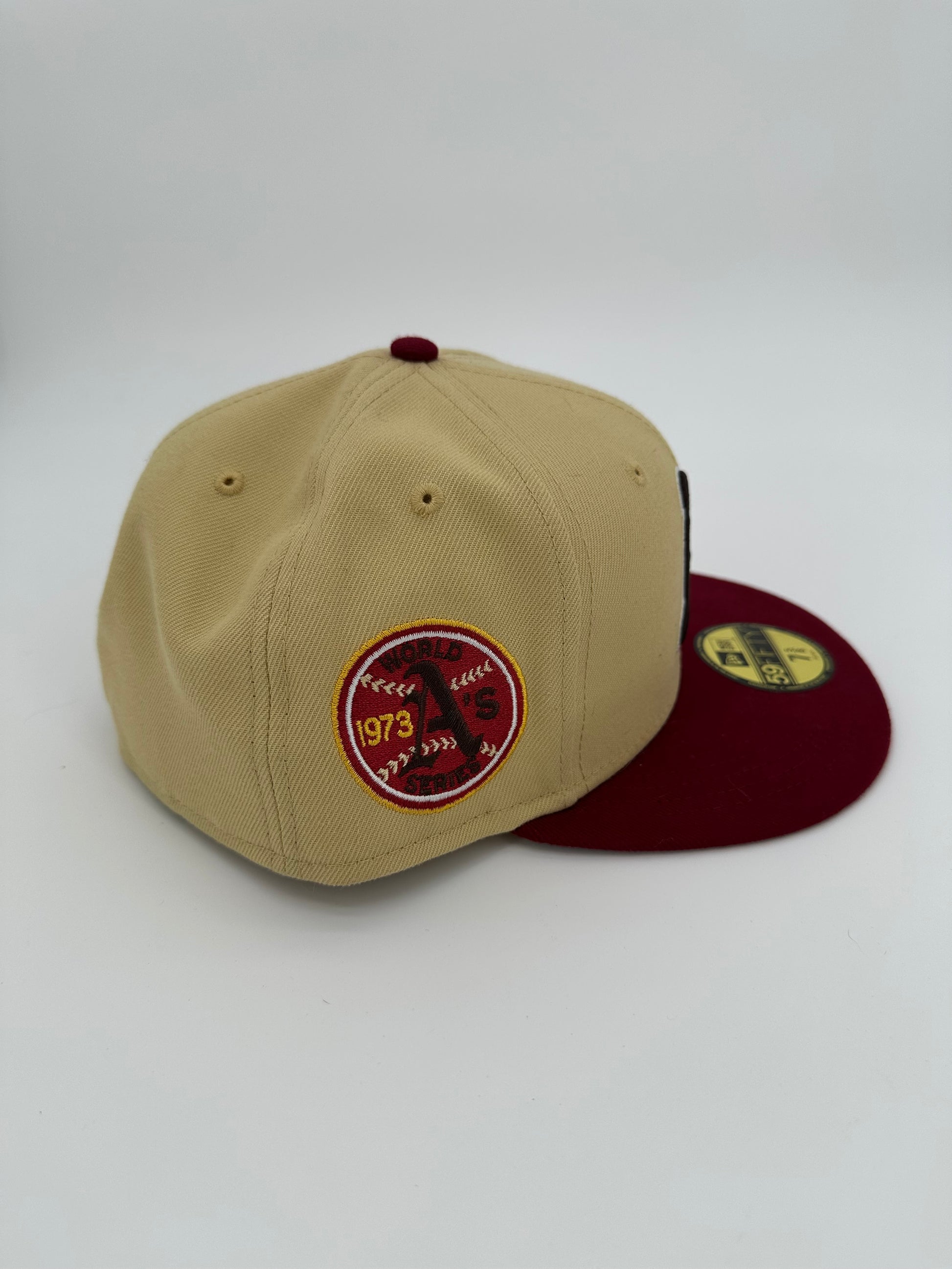 New Era Oakland A's Brown/Tan Red Brim Fitted