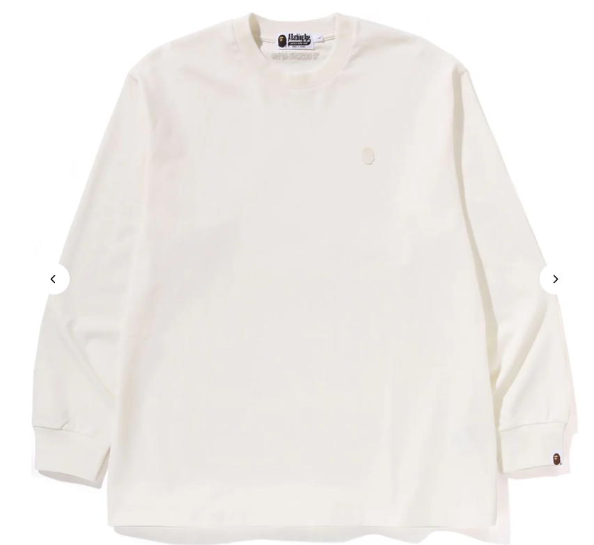 BAPE One Point Relaxed Fit Crewneck Sweatshirt Ivory