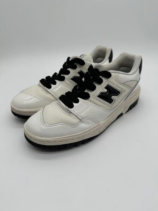 New Balance 550 Sea Salt Black Patent