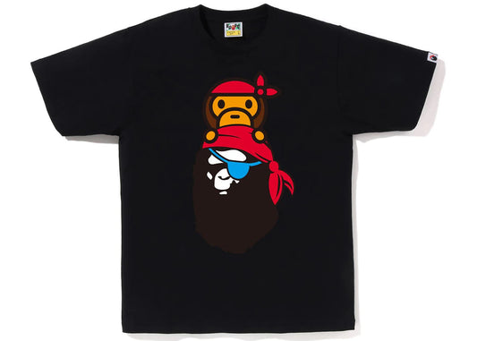 BAPE Pirate Milo On Ape Head Tee Black