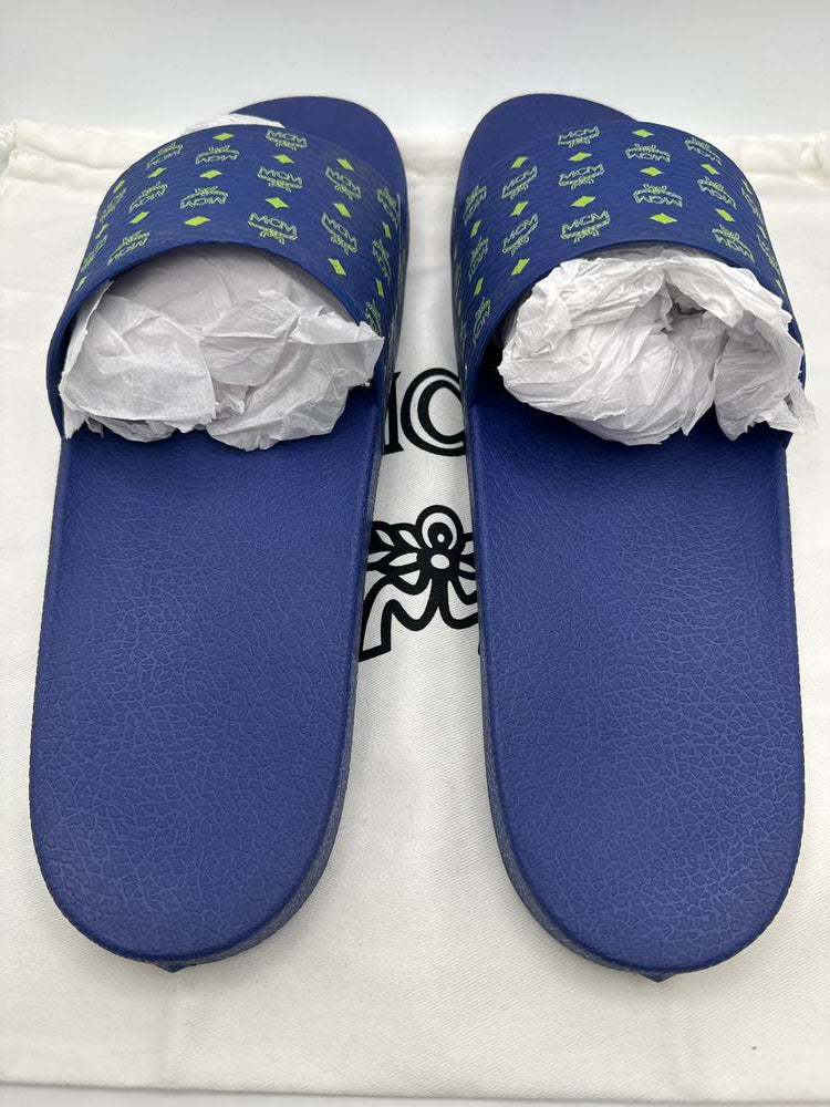 MCM Monogram Slides Blue Black