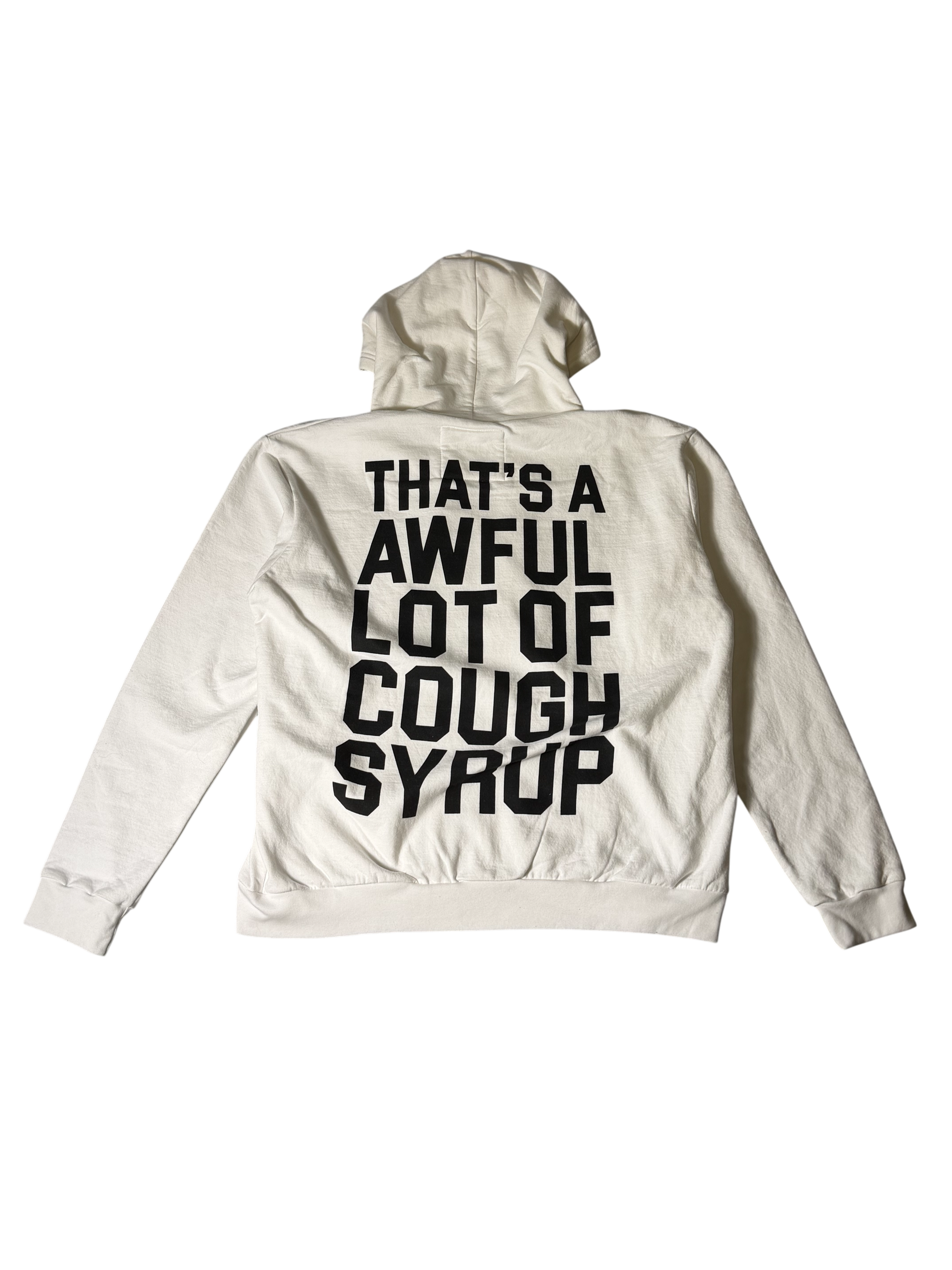 Awful Lot Of Cough Syrup Zip Up Hoodie White