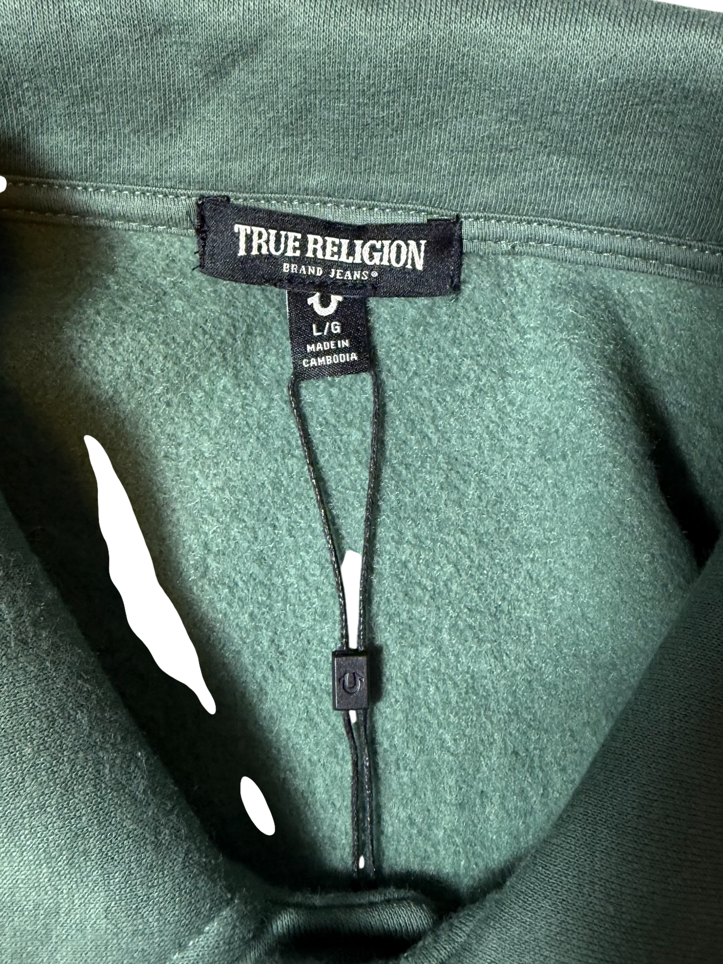 True Religion Collared Patch Fleece Varsity Jacket