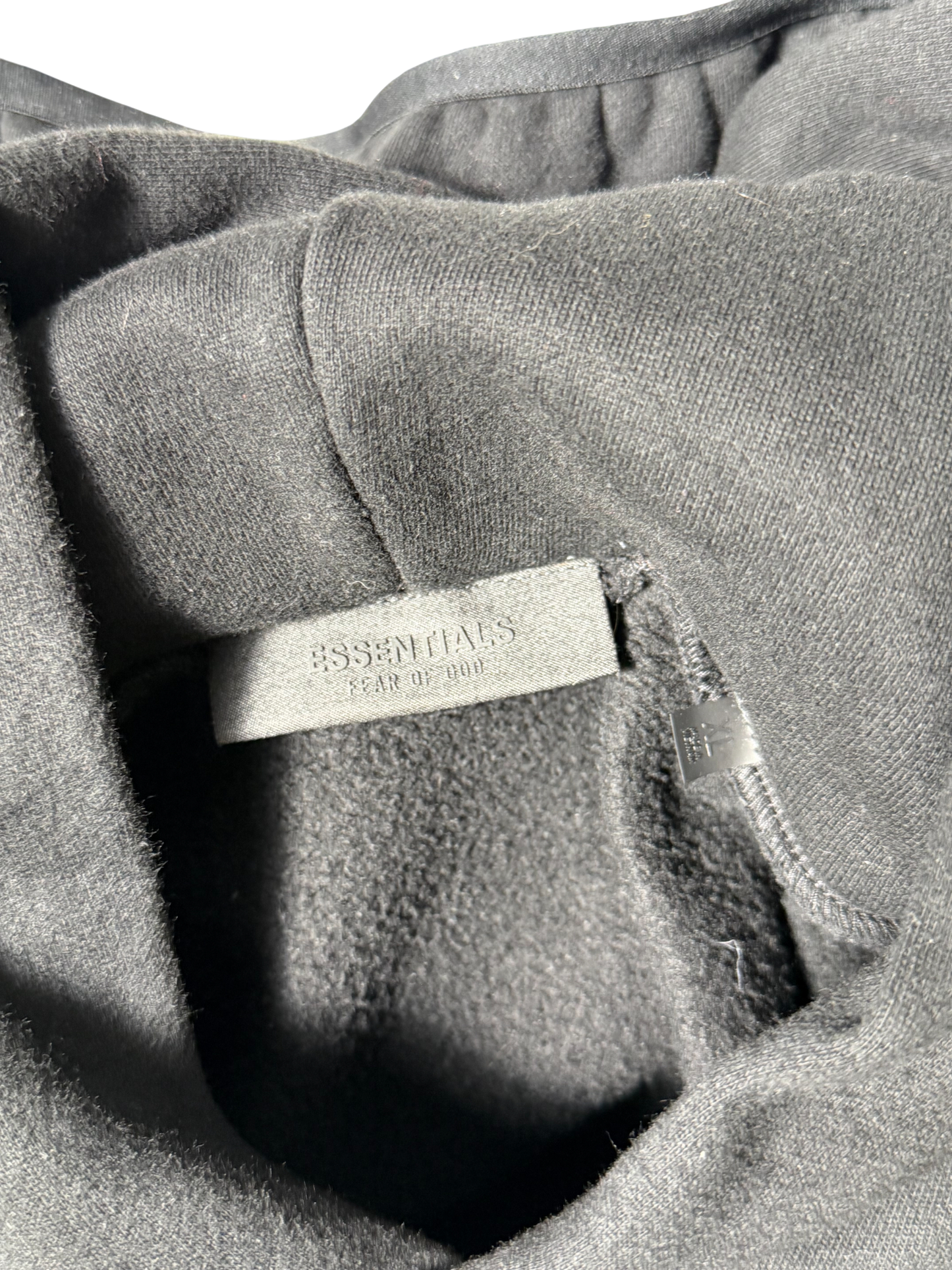 Essentials Black Hoodie Tapered Bottom