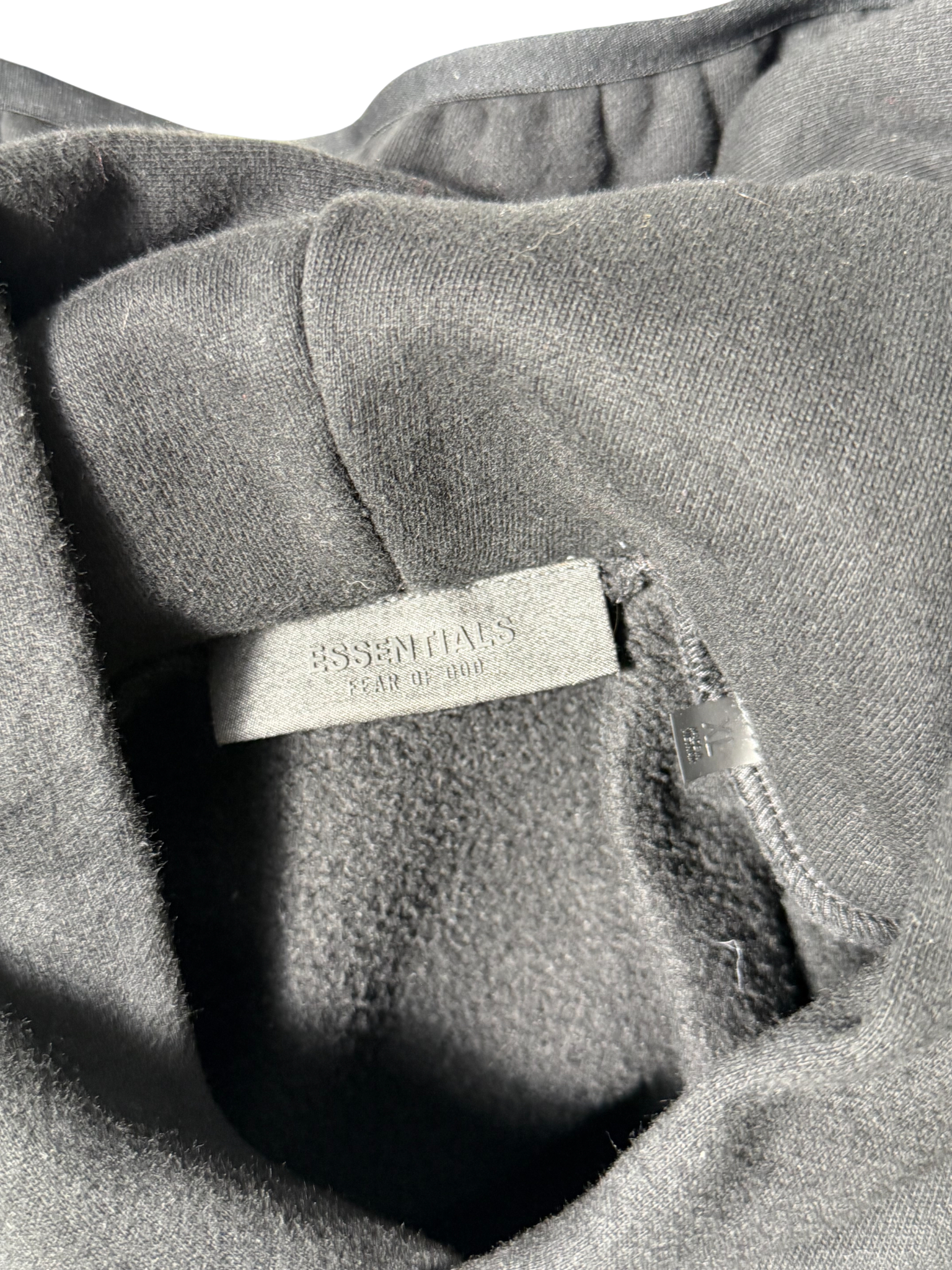 Essentials Black Hoodie Tapered Bottom