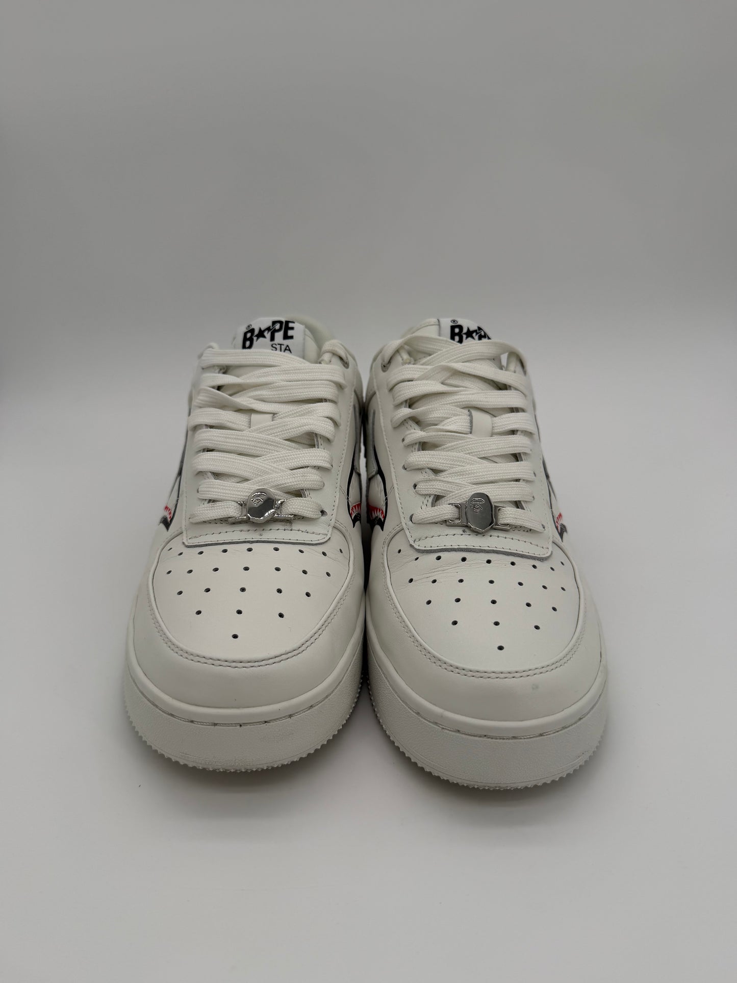 A Bathing Ape Bape Sta Low Shark Pack White