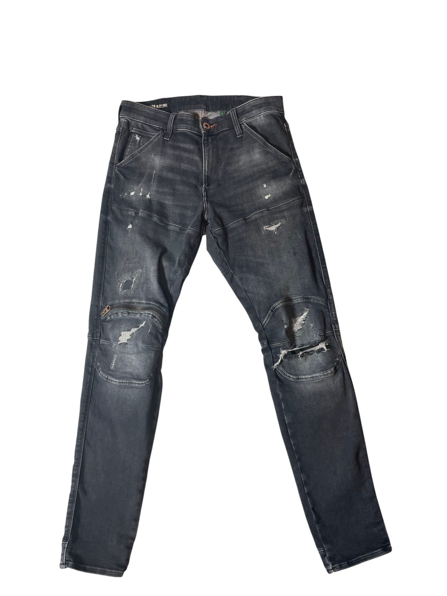 G-Star Black Zipper Knee Skinny Jeans