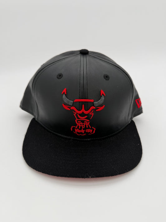 New Era Chicago Bulls Fitted Black Faux Leather