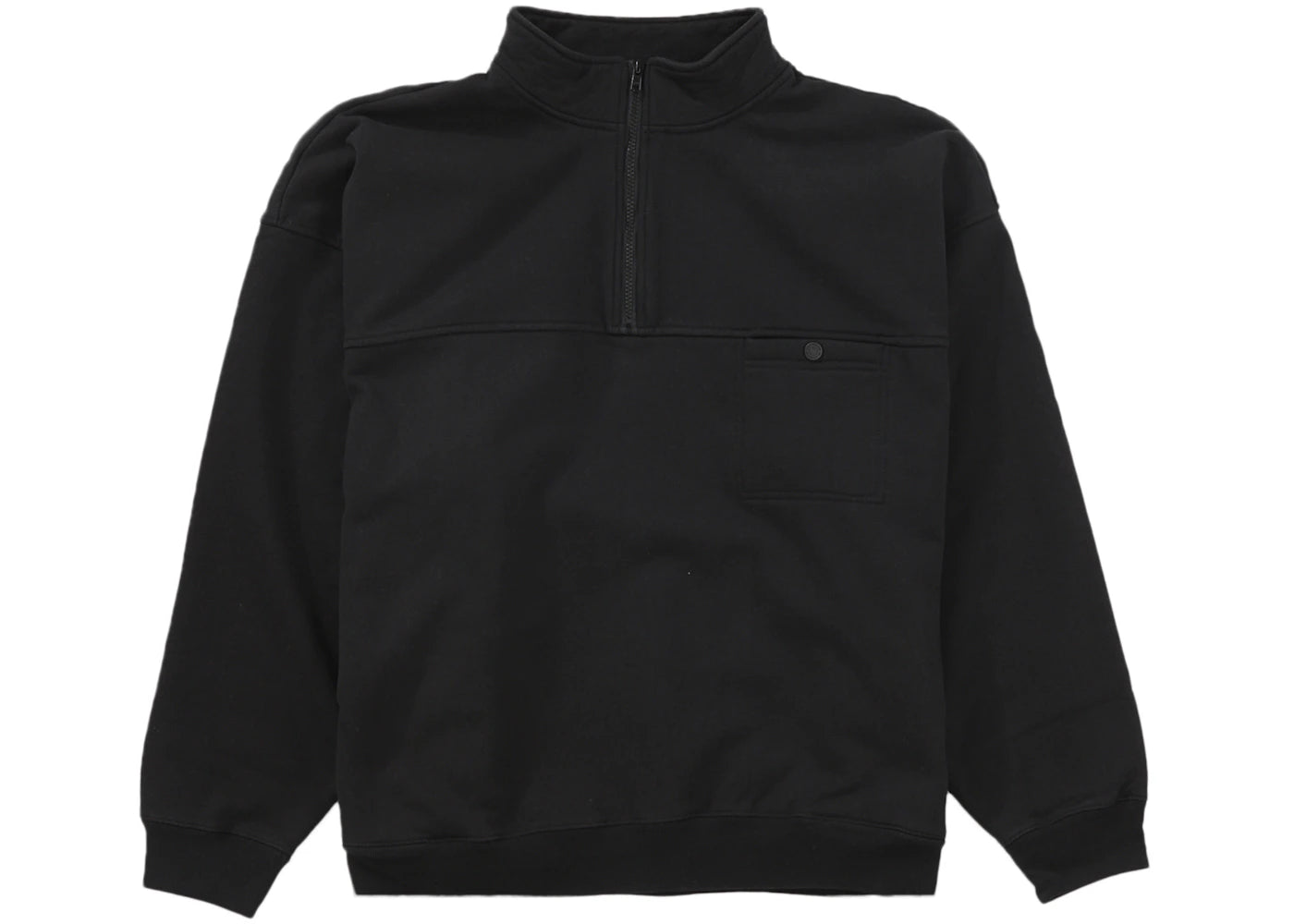 Supreme Washed Half Zip Pullover Black