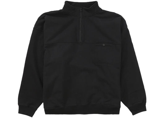 Supreme Washed Half Zip Pullover Black
