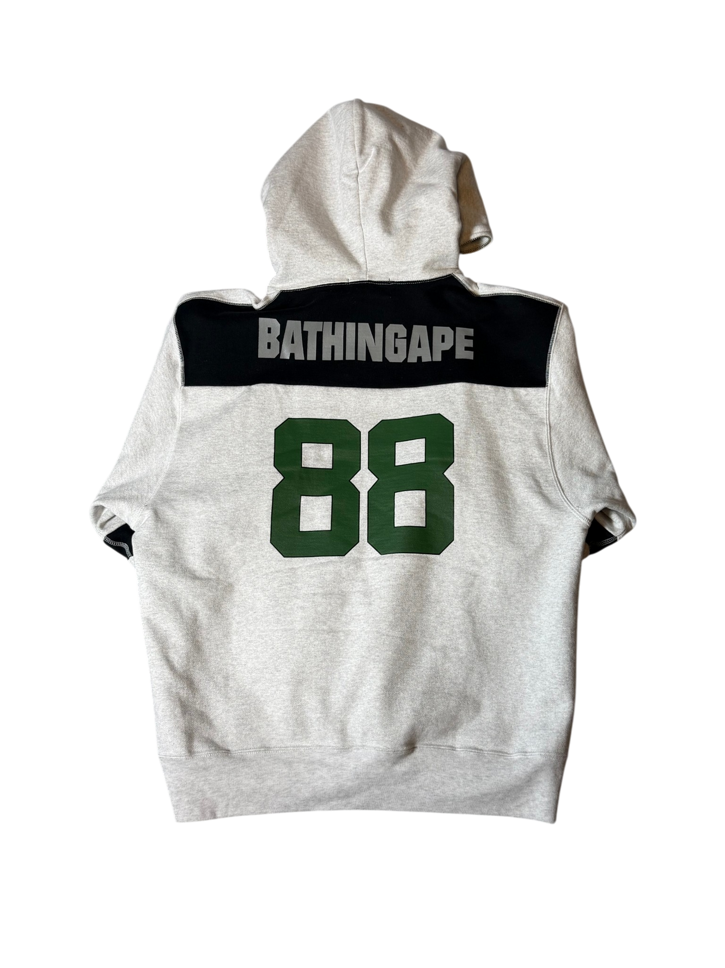 BAPE Football Relaxed Fit Full Zip Hoodie Grey