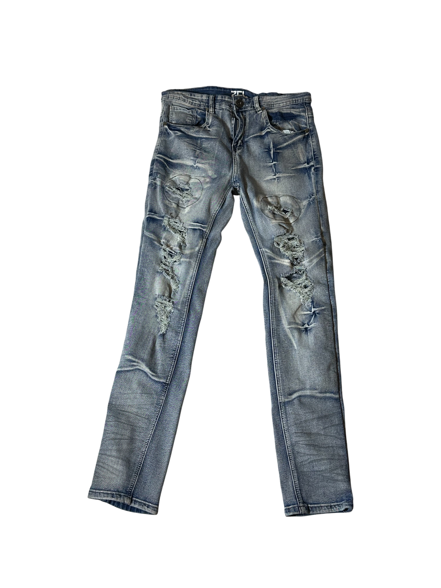 ZCL ripped blue jeans[skinny]