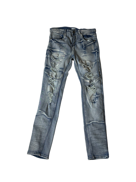 ZCL ripped blue jeans[skinny]