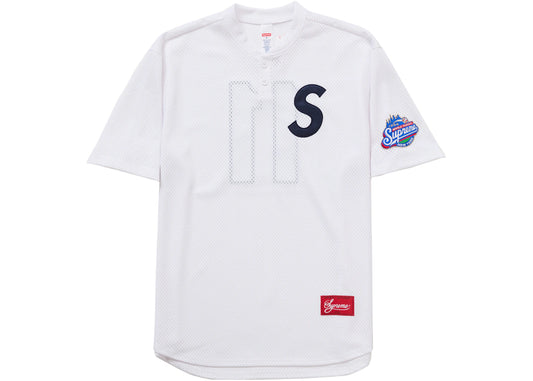 Supreme S Logo Baseball Henley (SS25) White