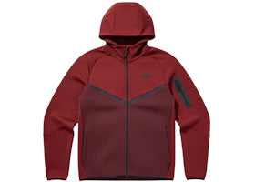 Nike Tech Fleece Windrunner Full Zip Hoodie Dark Team Red/Burgundy Crush-Black