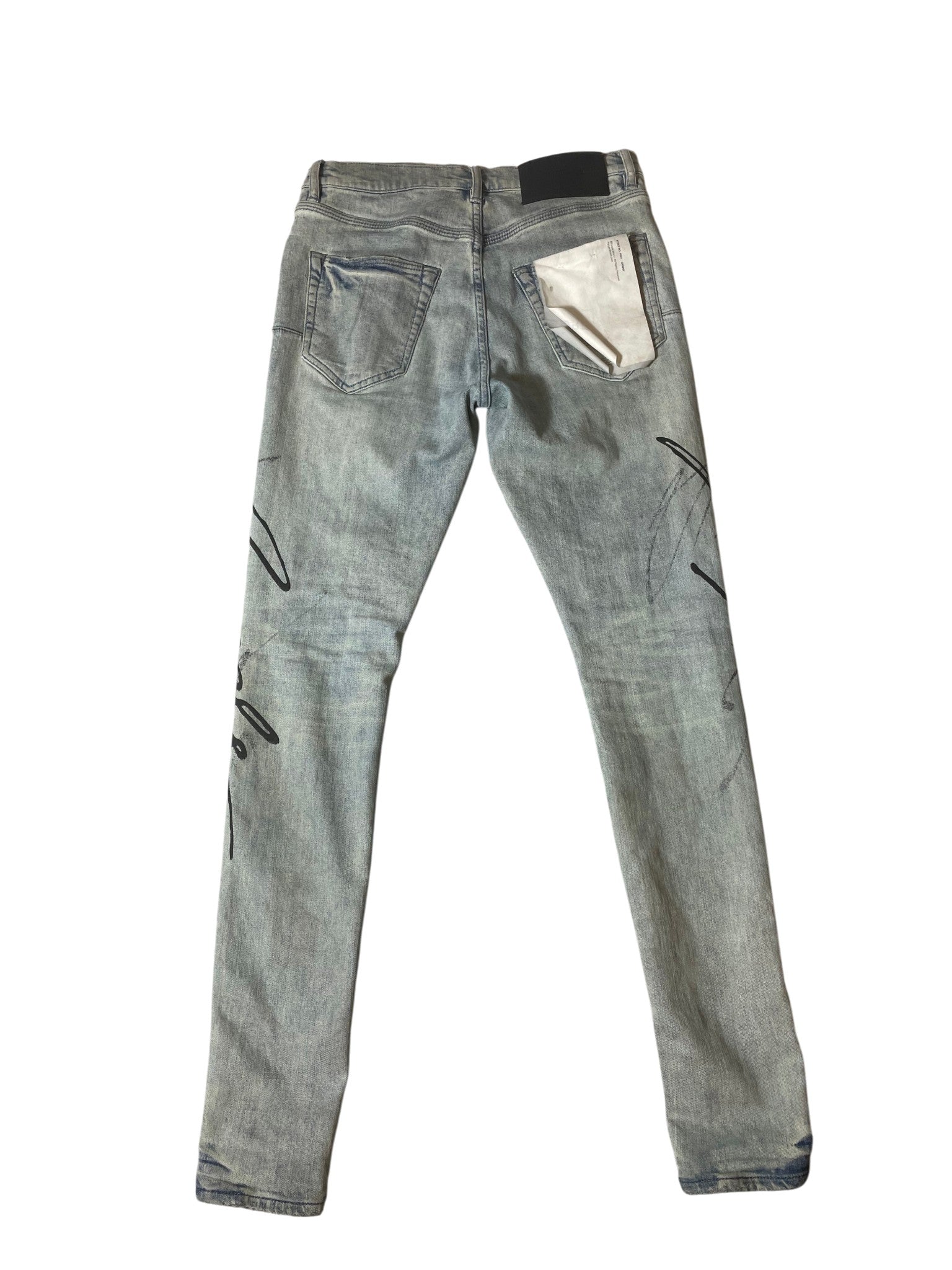 Purple Jeans Skinny Grey with Black Stitch
