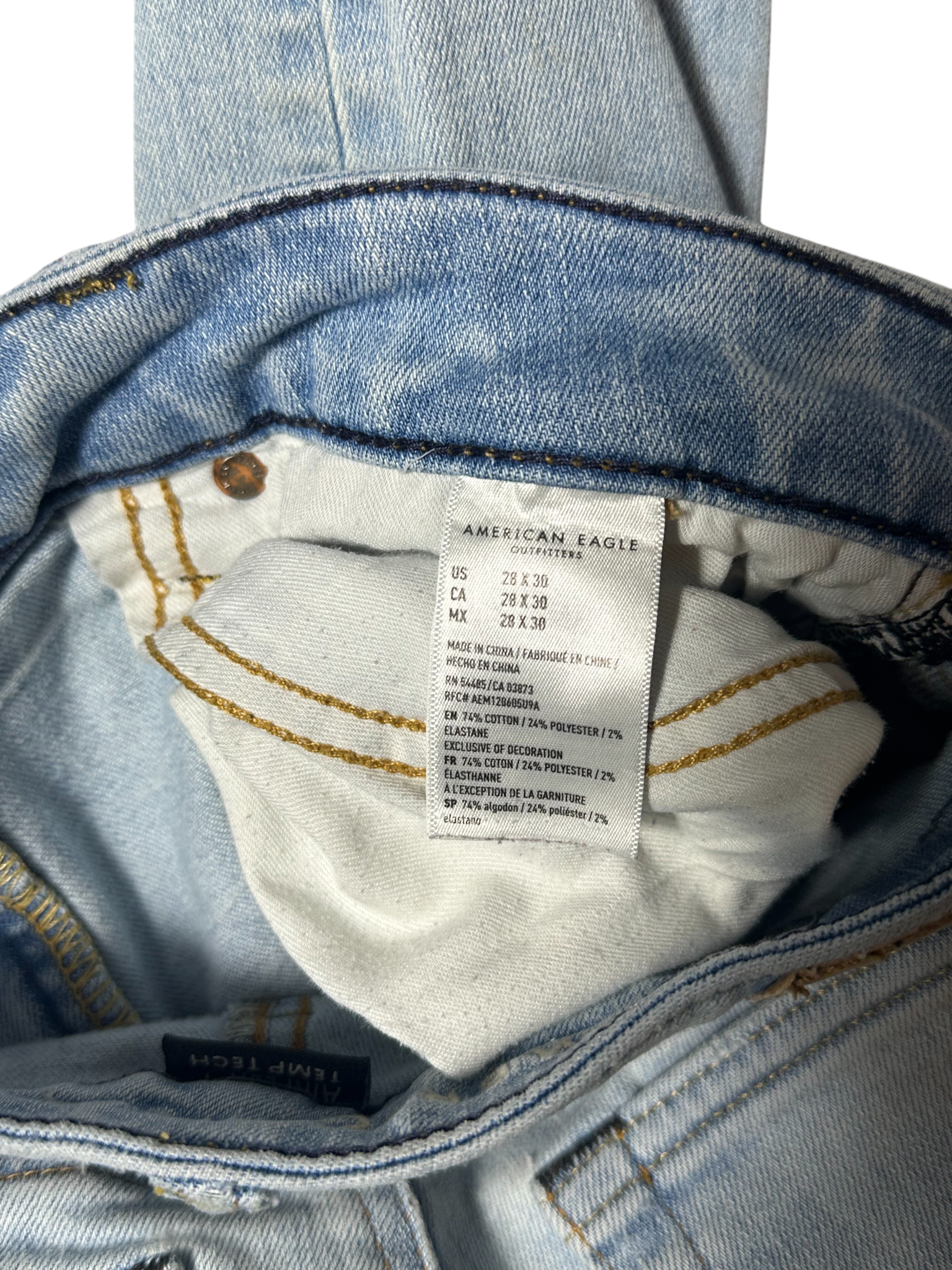 American Eagle ripped blue jeans[skinny]