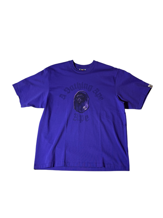 Bape Gothic College Relaxed Fit T Shirt Purple (No Tags)