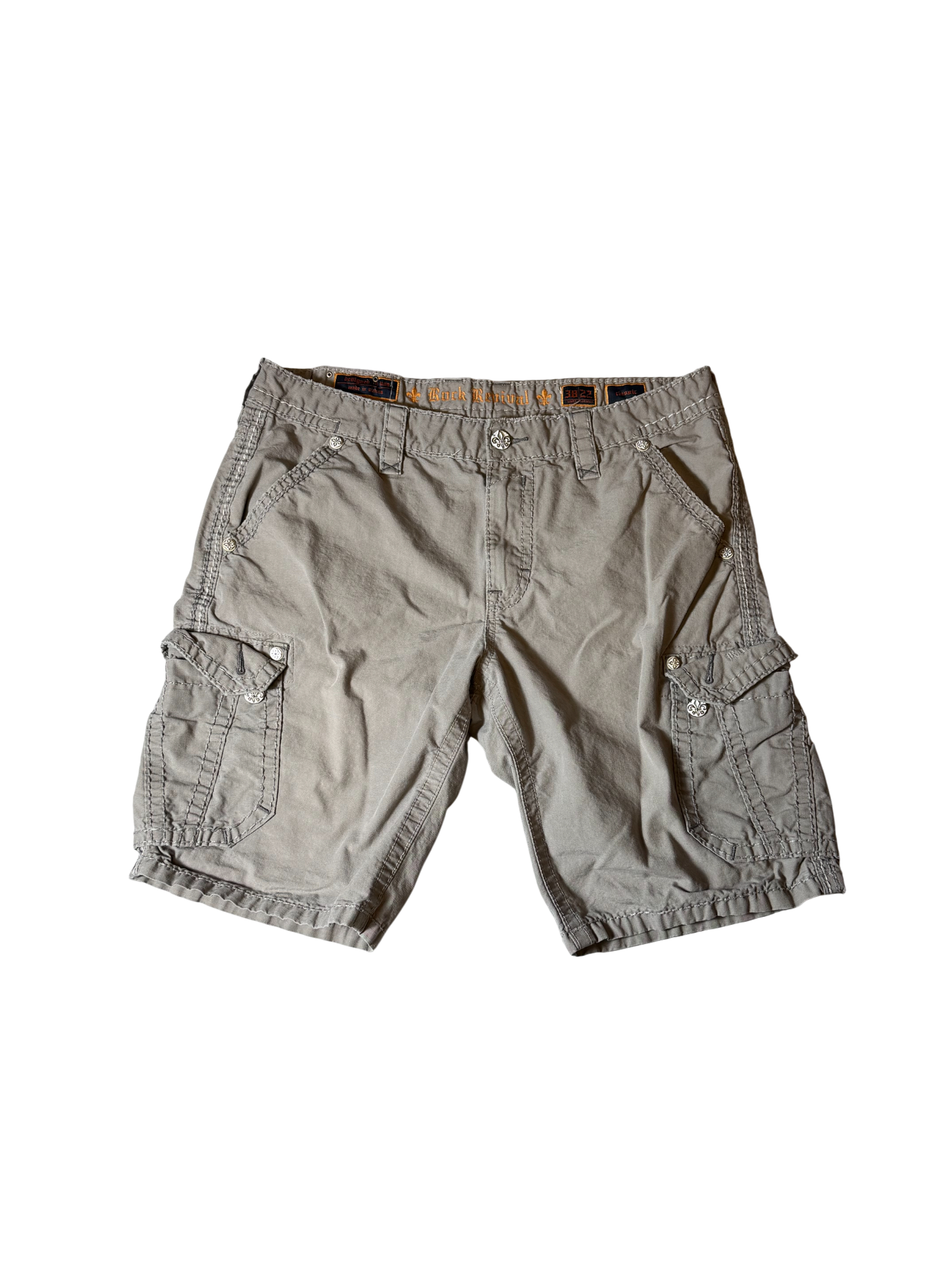 Rock Revival Cargo Shorts Grey