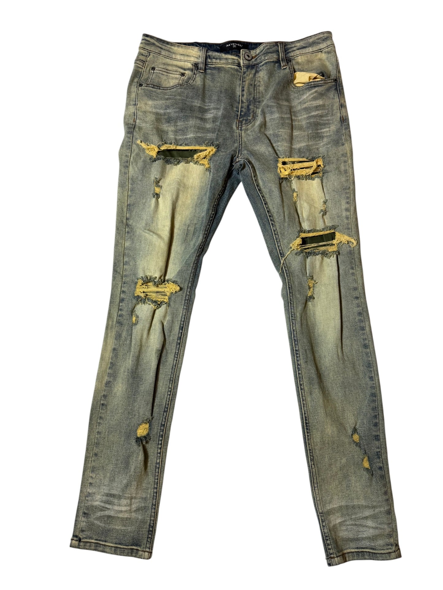 Ripped Serenade Light blue denim Green liner