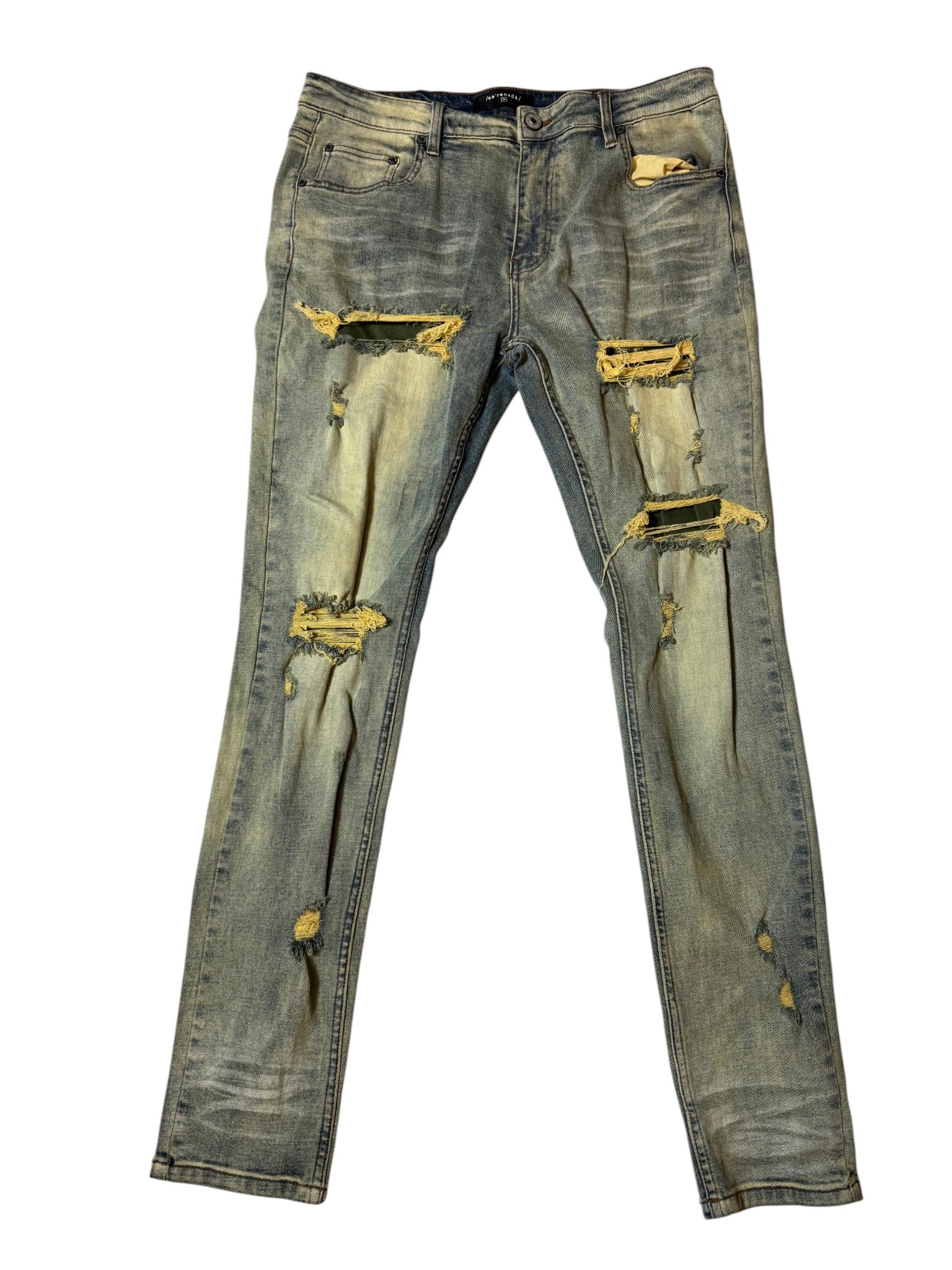 Ripped Serenade Light blue denim Green liner
