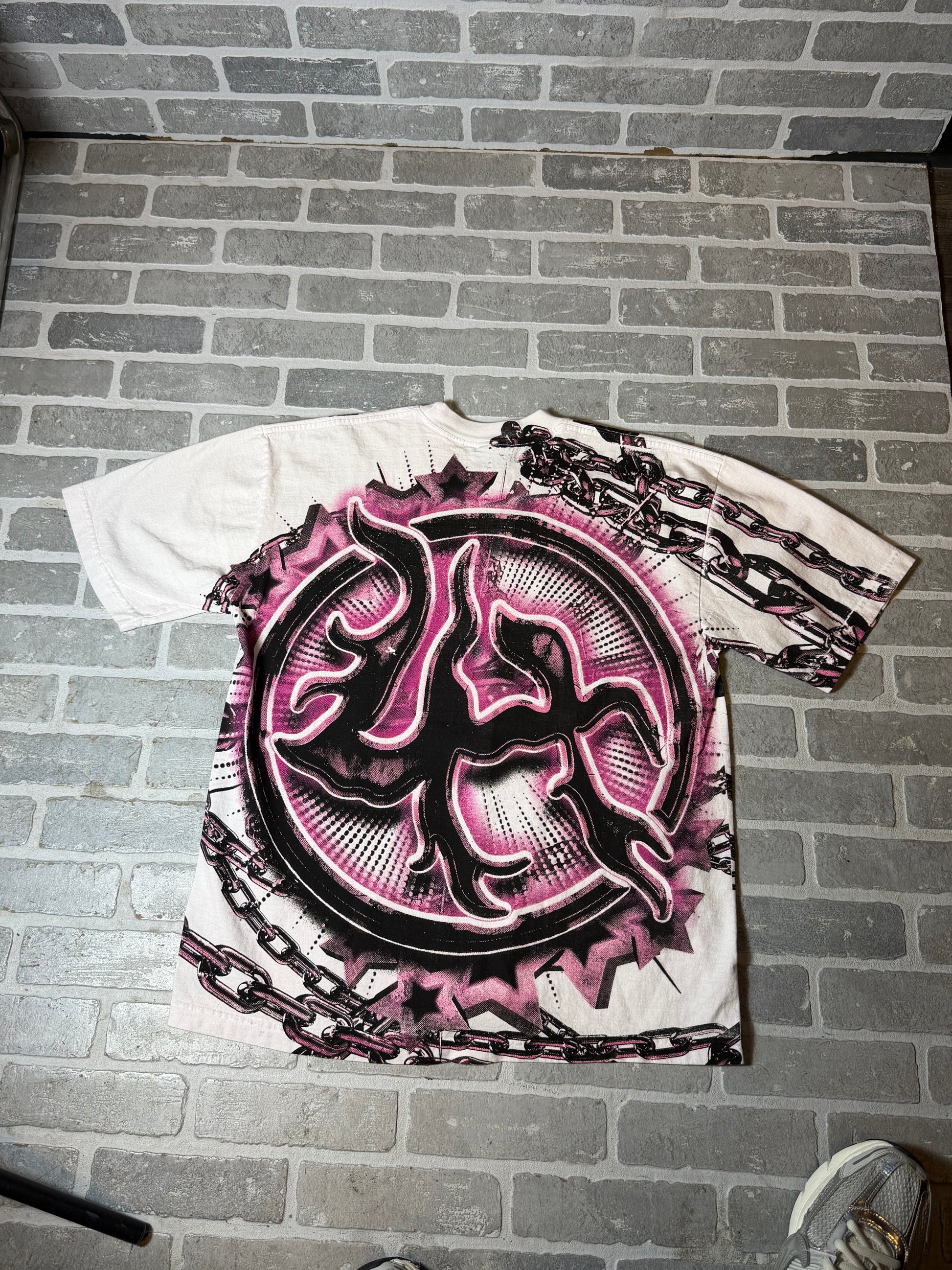 Lost Hills Ed Hardy Men's White & Pink Graphic Tee