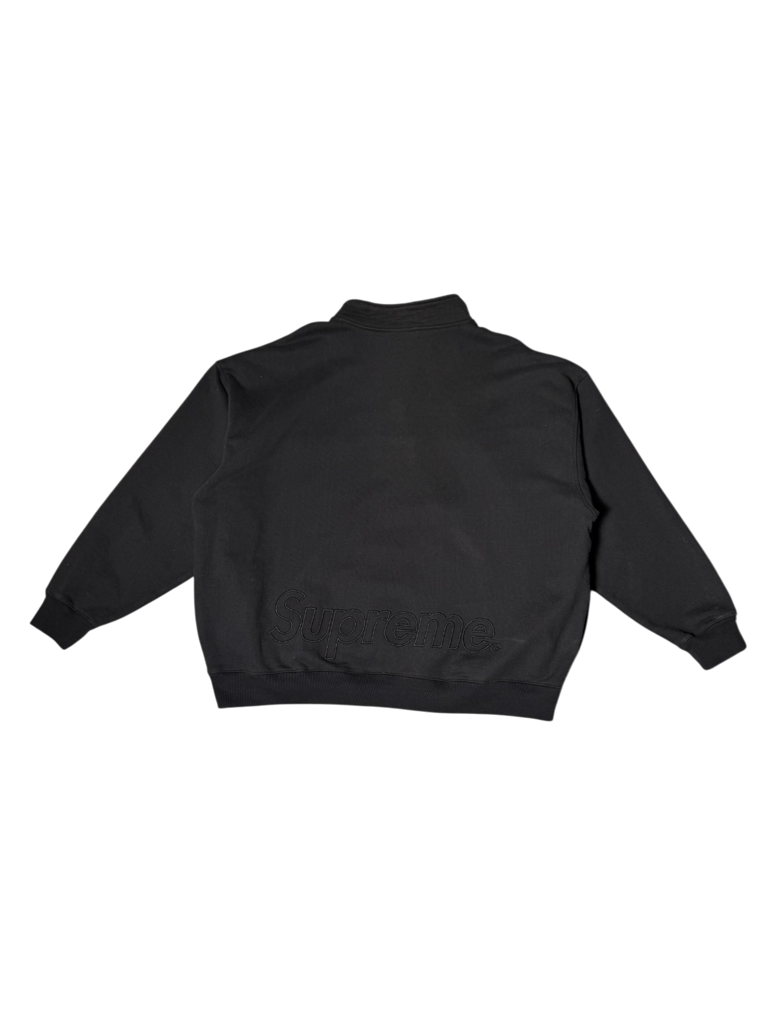 Supreme Washed Half Zip Pullover Black