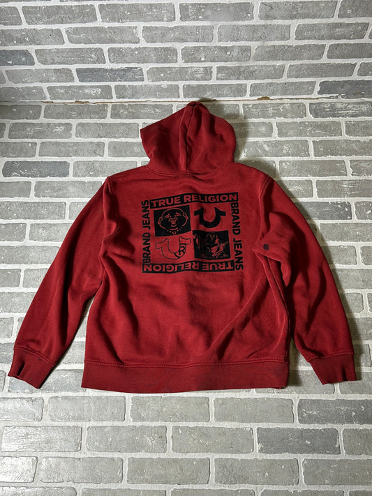True Religion Zip Up Hoodie Red