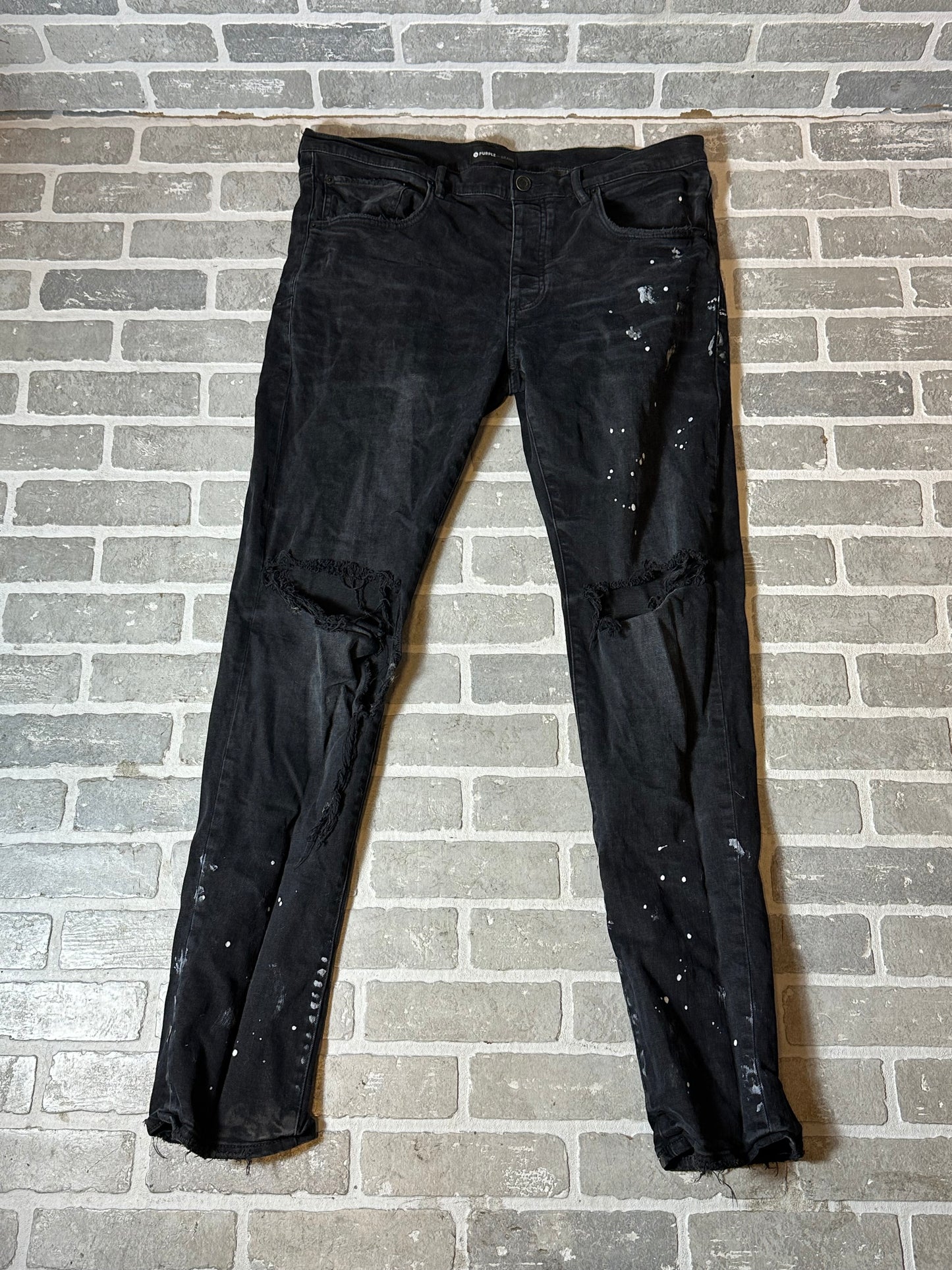 Purple Jeans Paint Splatter(As Pictured)