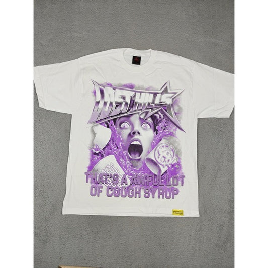 Lost Hills X Awful Lot Of Cough Syrup T Shirt White Brand New W/o Tags