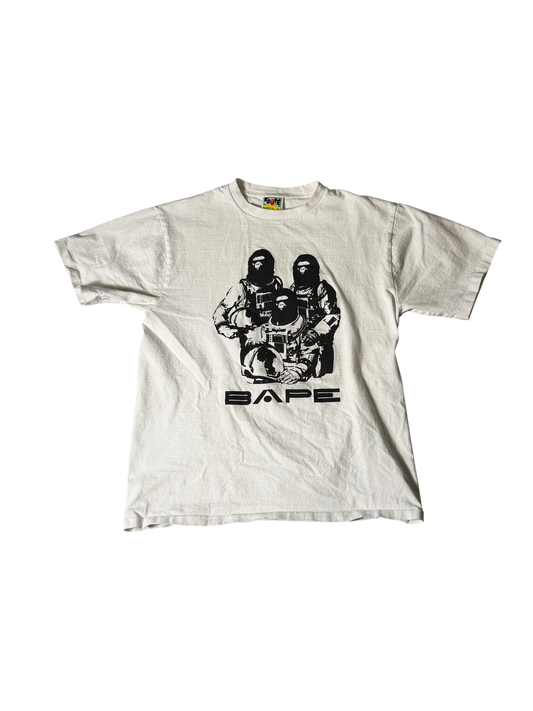 Bape T Shirt White Space Monkeys