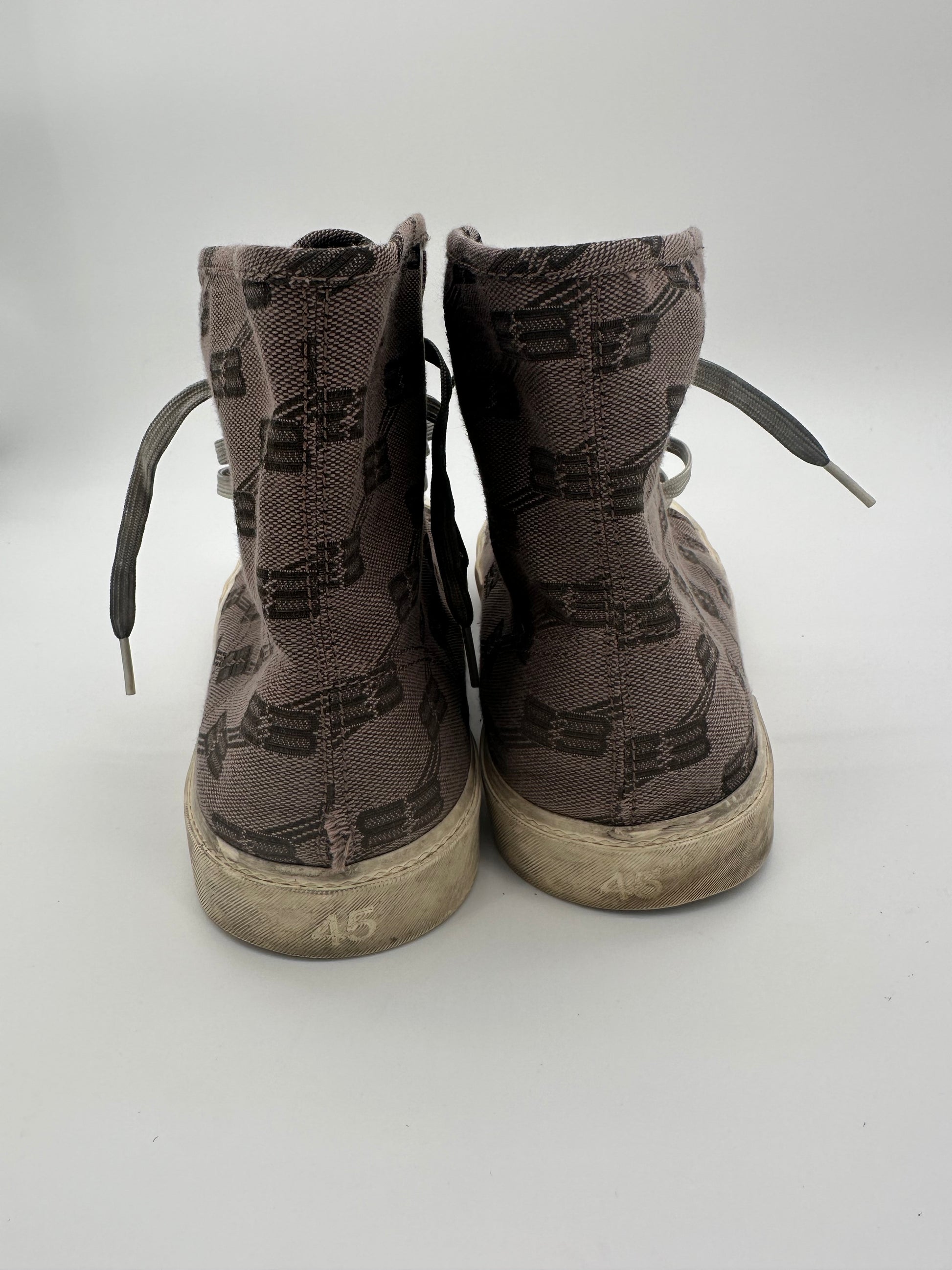 Balenciaga Paris High Top BB Monogram Dark Beige Brown