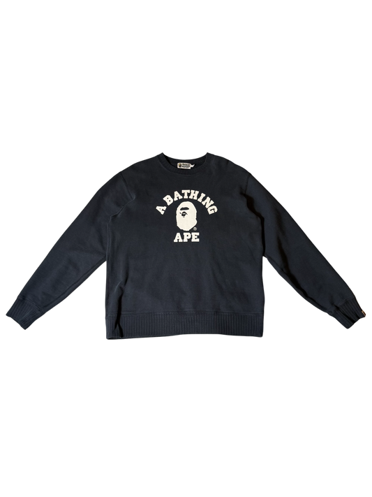 Bape Big Head Crewneck Navy Blue