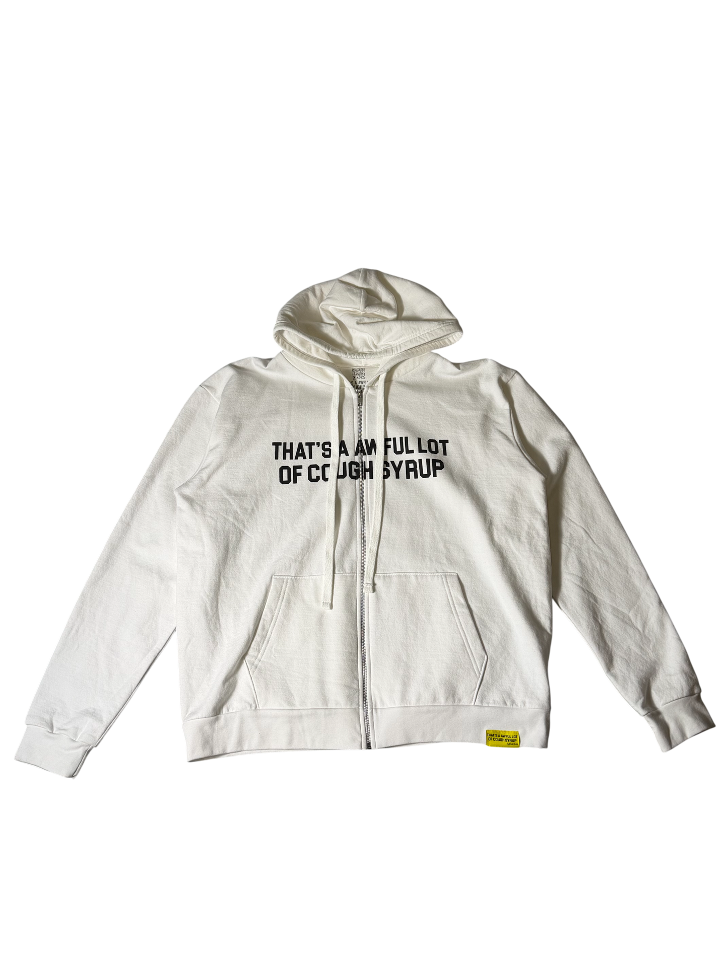 Awful Lot Of Cough Syrup Zip Up Hoodie White