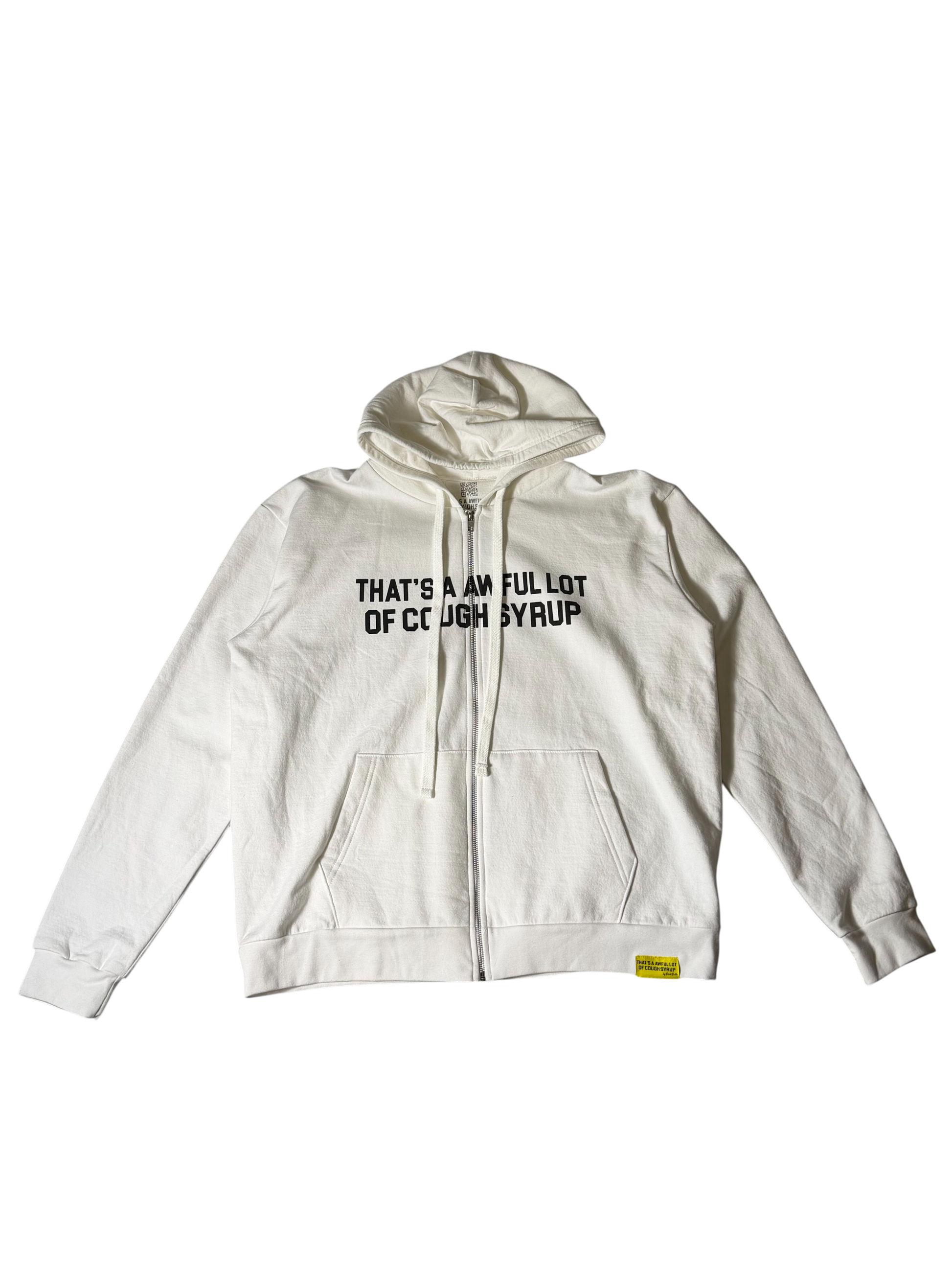 Awful Lot Of Cough Syrup Zip Up Hoodie White