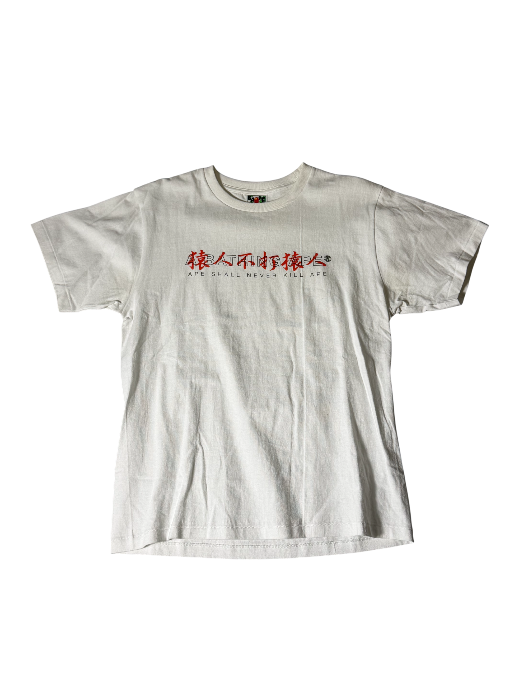 Bape Ape Shall Never Kill Ape T Shirt White/Red
