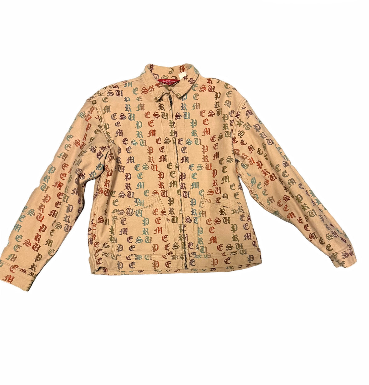 Supreme Gradient Jacquard Denim Work Jacket Tan