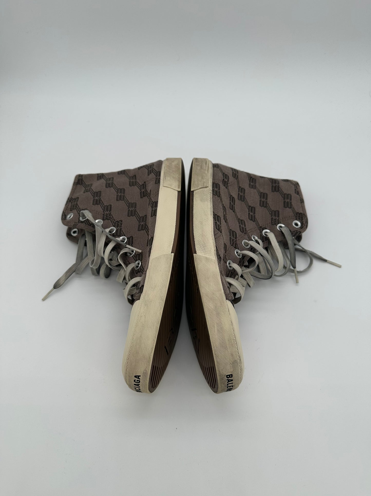 Balenciaga Paris High Top BB Monogram Dark Beige Brown