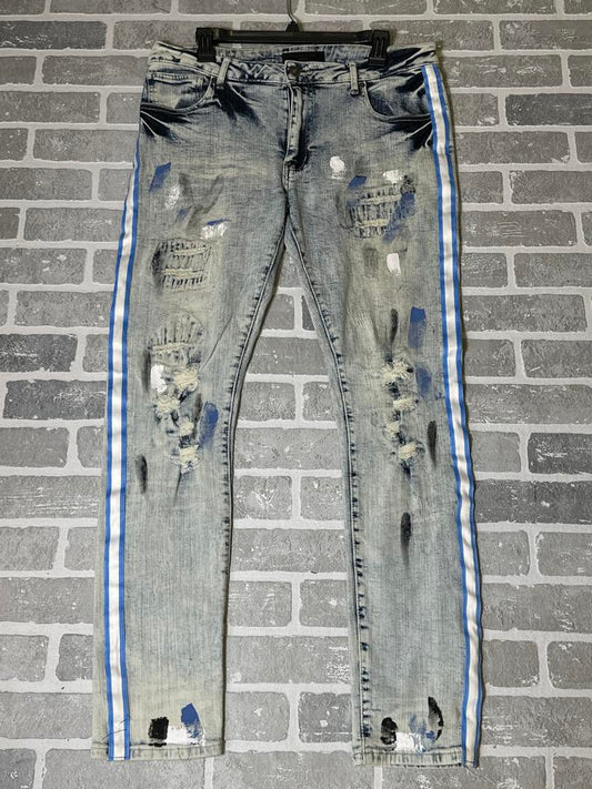 Forever 21 Paint Stripe Jeans