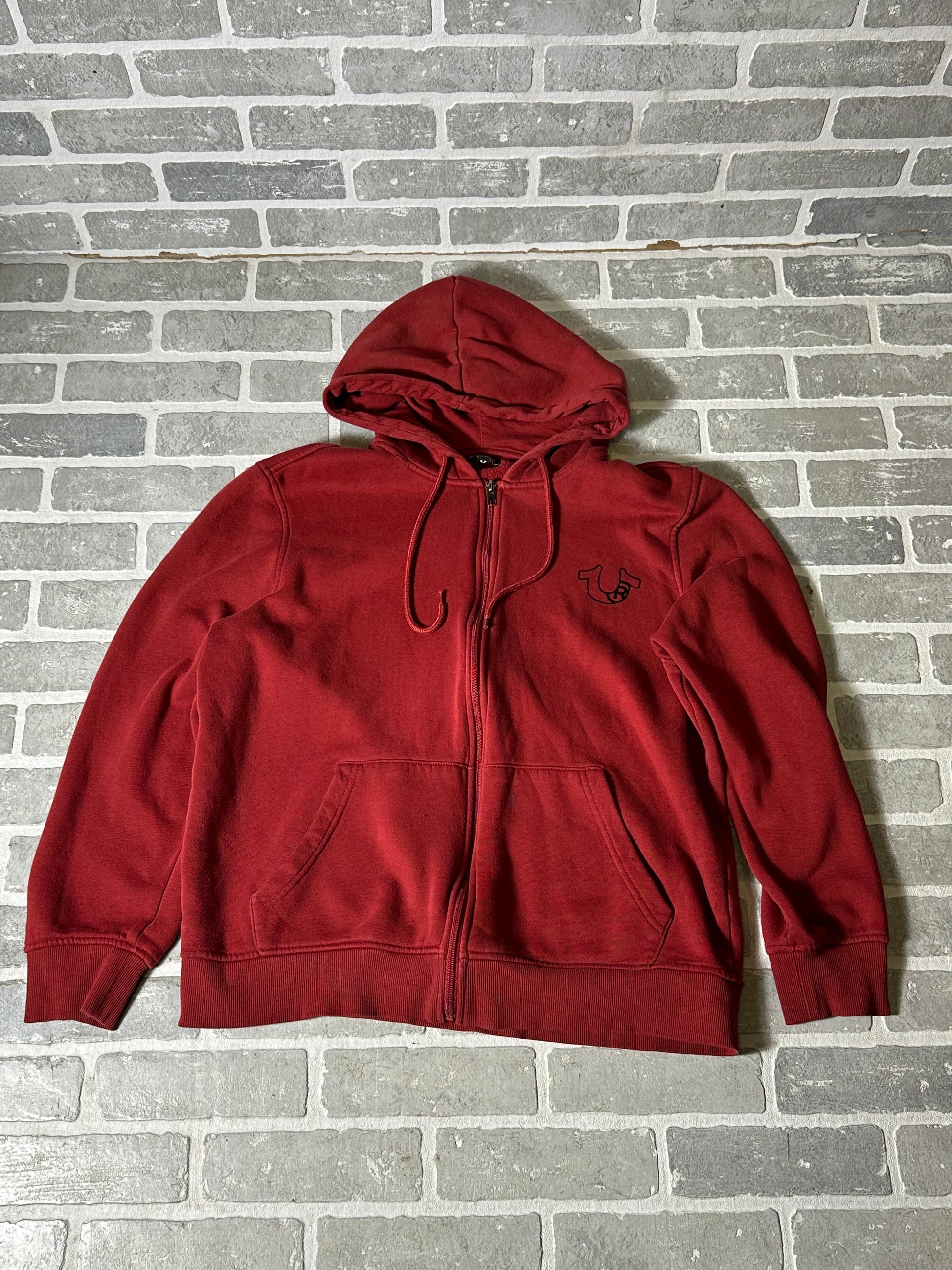 True Religion Zip Up Hoodie Red