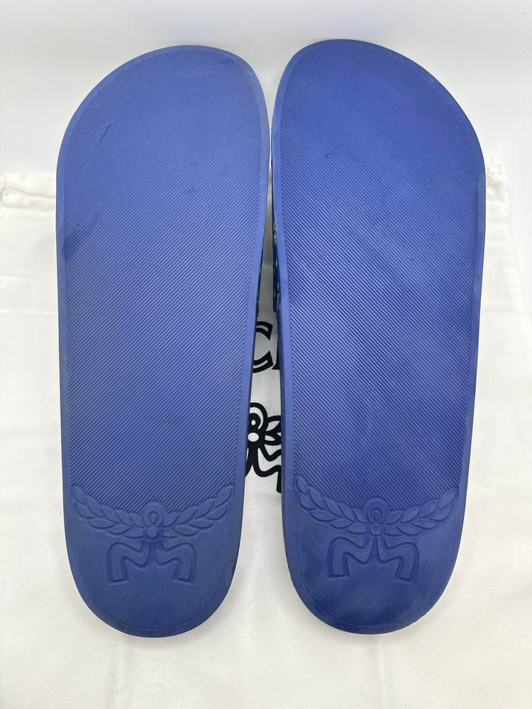 MCM Monogram Slides Blue Black