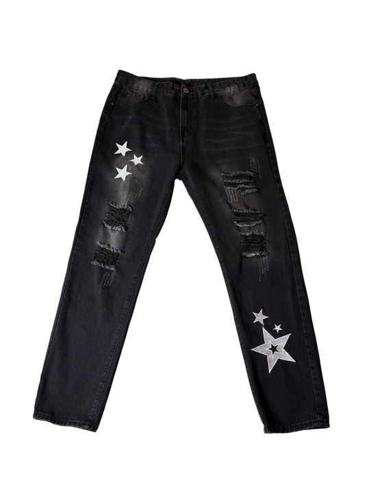 Black Jeans W/ White Stars