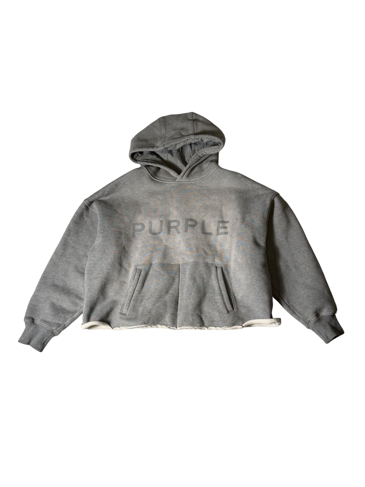 Purple Brand Grey Hoodie Cropped